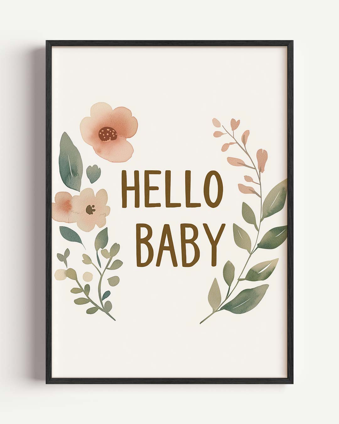 Speelse Baby Bloemenposter – kids portret poster als wanddecoratie