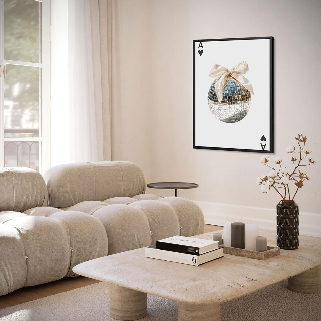 Spiegelbol met strik – staand wanddecoratie kunstwerk