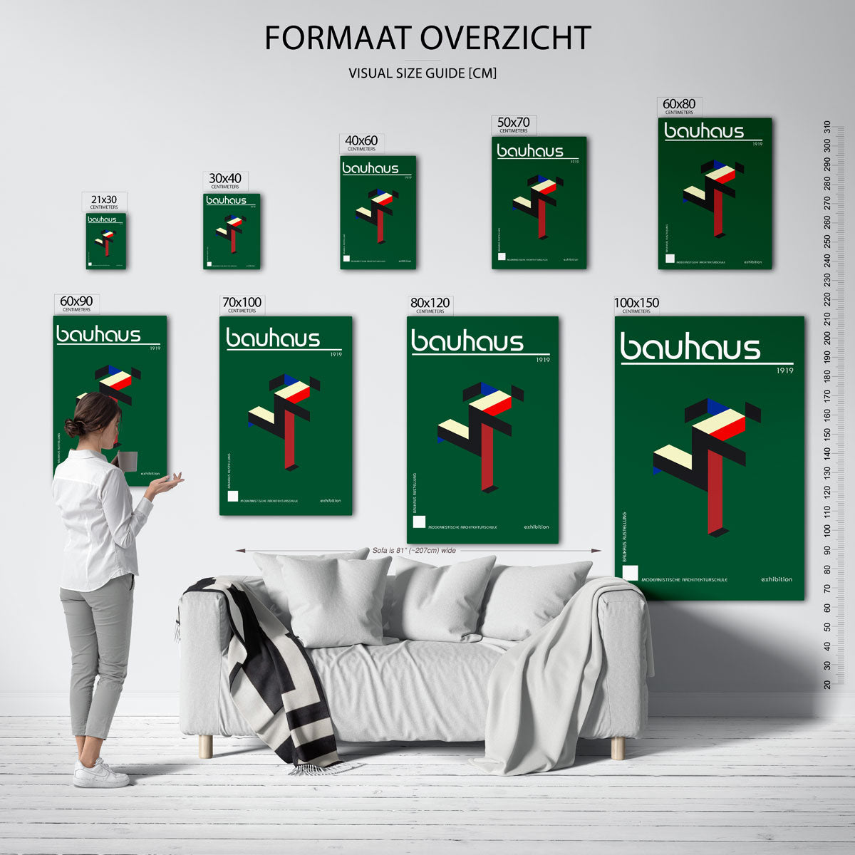 Vorm en kleur – geometrische poster in Bauhaus-stijl van WallArtistic