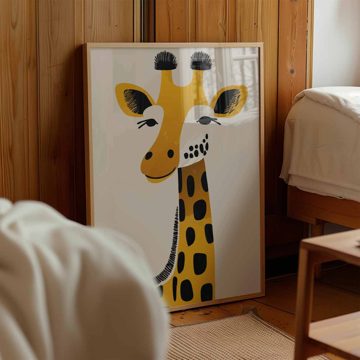 Schattige Giraf Illustratie – kinderposter in staand formaat