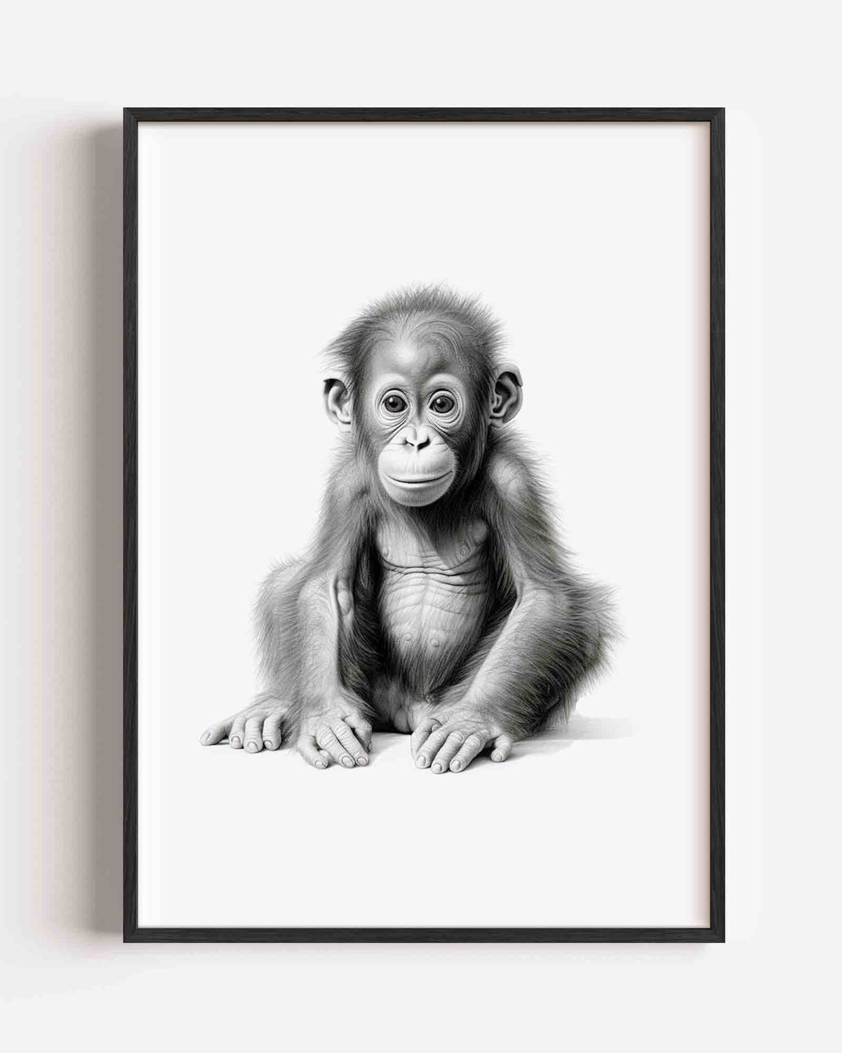 Schattige aap – dieren portret poster als wanddecoratie