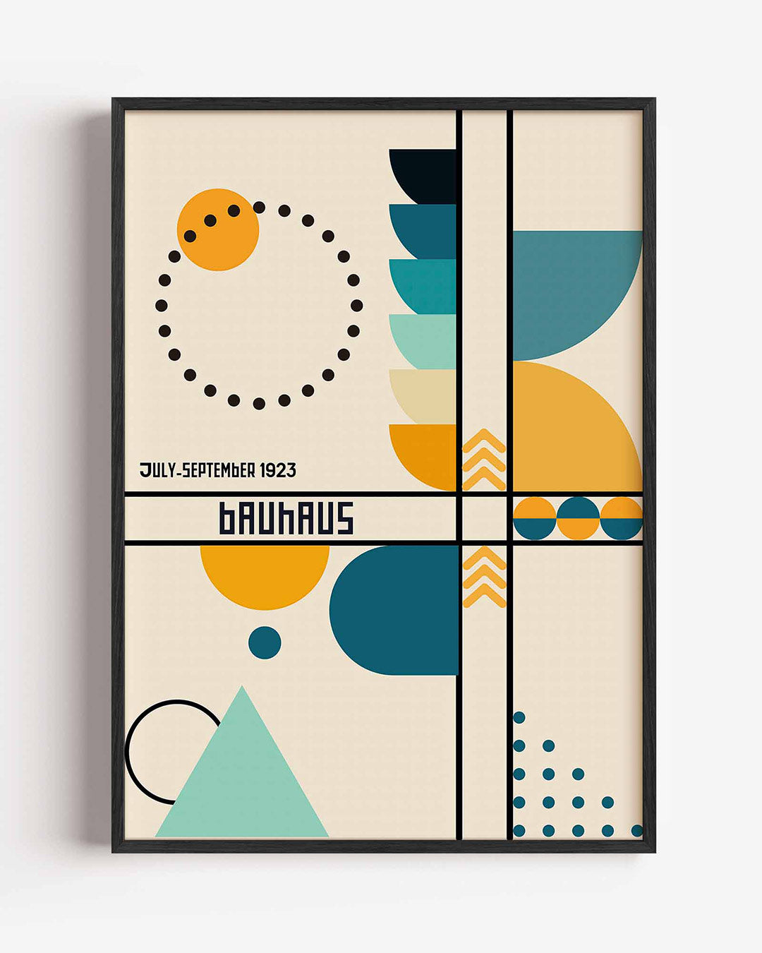 Vorm en kleurvlakken – staande Bauhaus poster als wanddecoratie