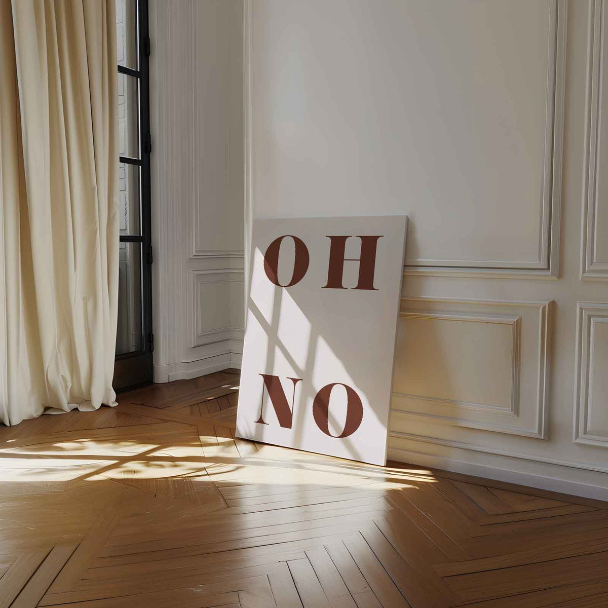 Oh No Poster – staand kunstwerk voor modern interieur