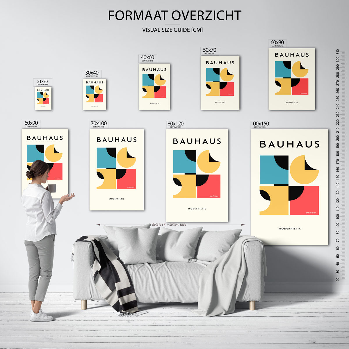 Vorm en kleur – geometrische poster in Bauhaus-stijl van WallArtistic