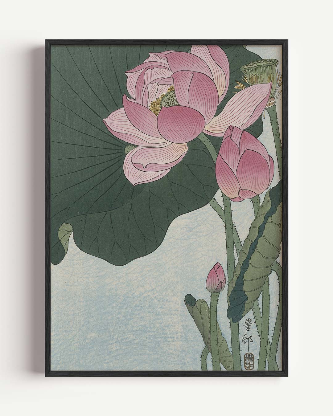 Elegante Lotus Kunstprint – vintage portret poster als wanddecoratie