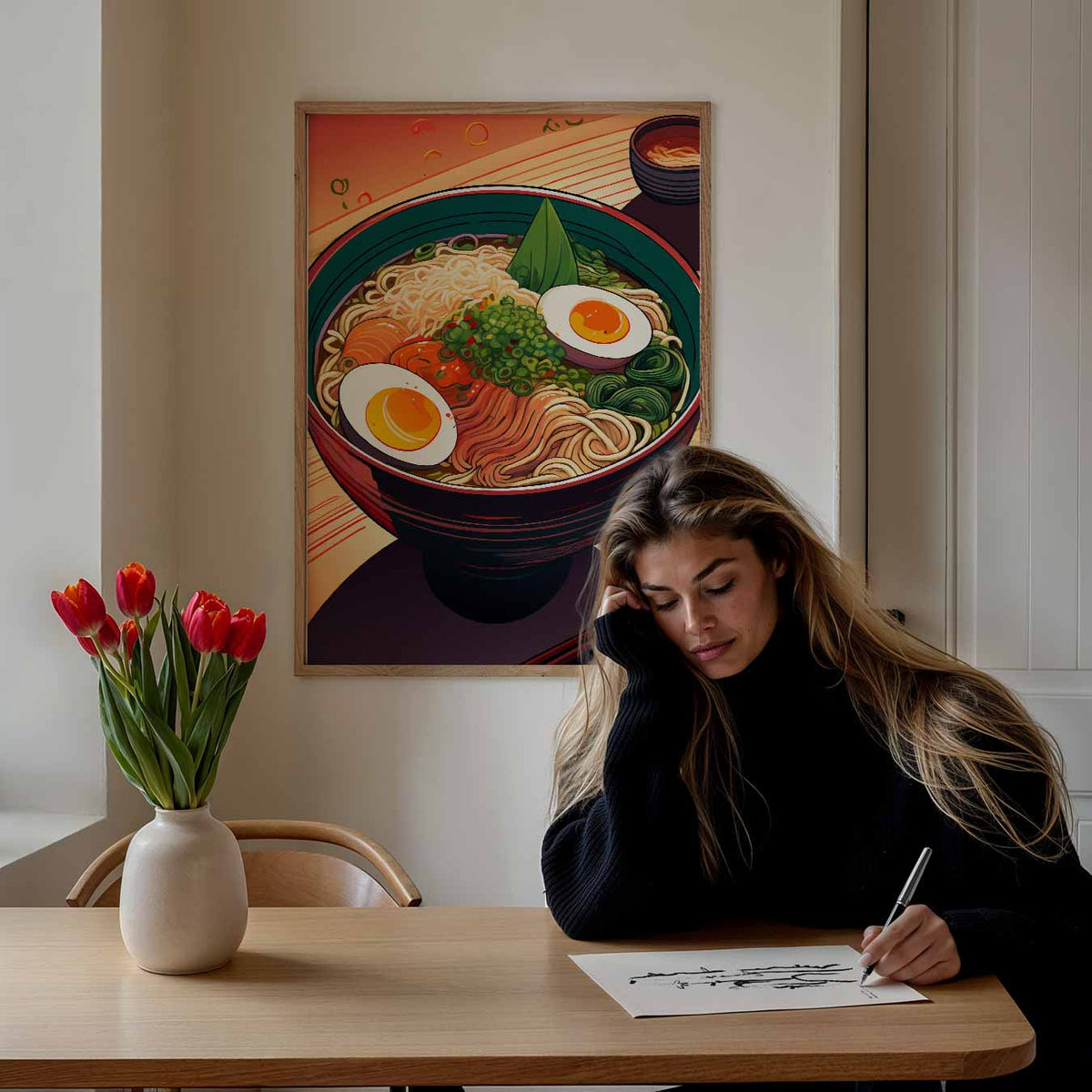 Kleurrijke Ramen Fantasie – keuken portret poster, afbeelding 7