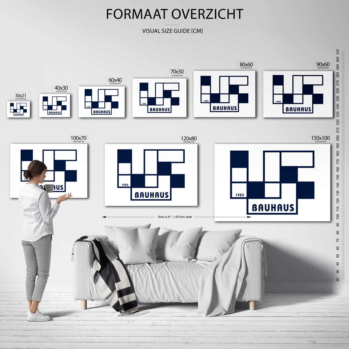 Vlakverdeling en lijnen – Bauhaus poster als geometrische wanddecoratie