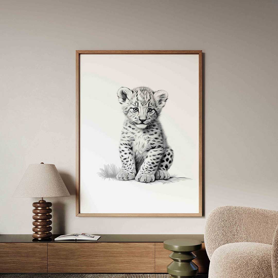 Jonge luipaard – dieren poster in staand formaat