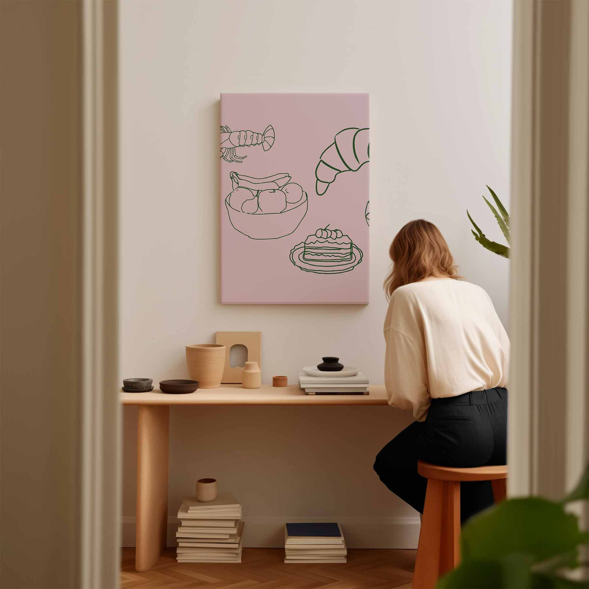 Smakelijke Momenten Illustratie – kunstwerk met zwarte baklijst
