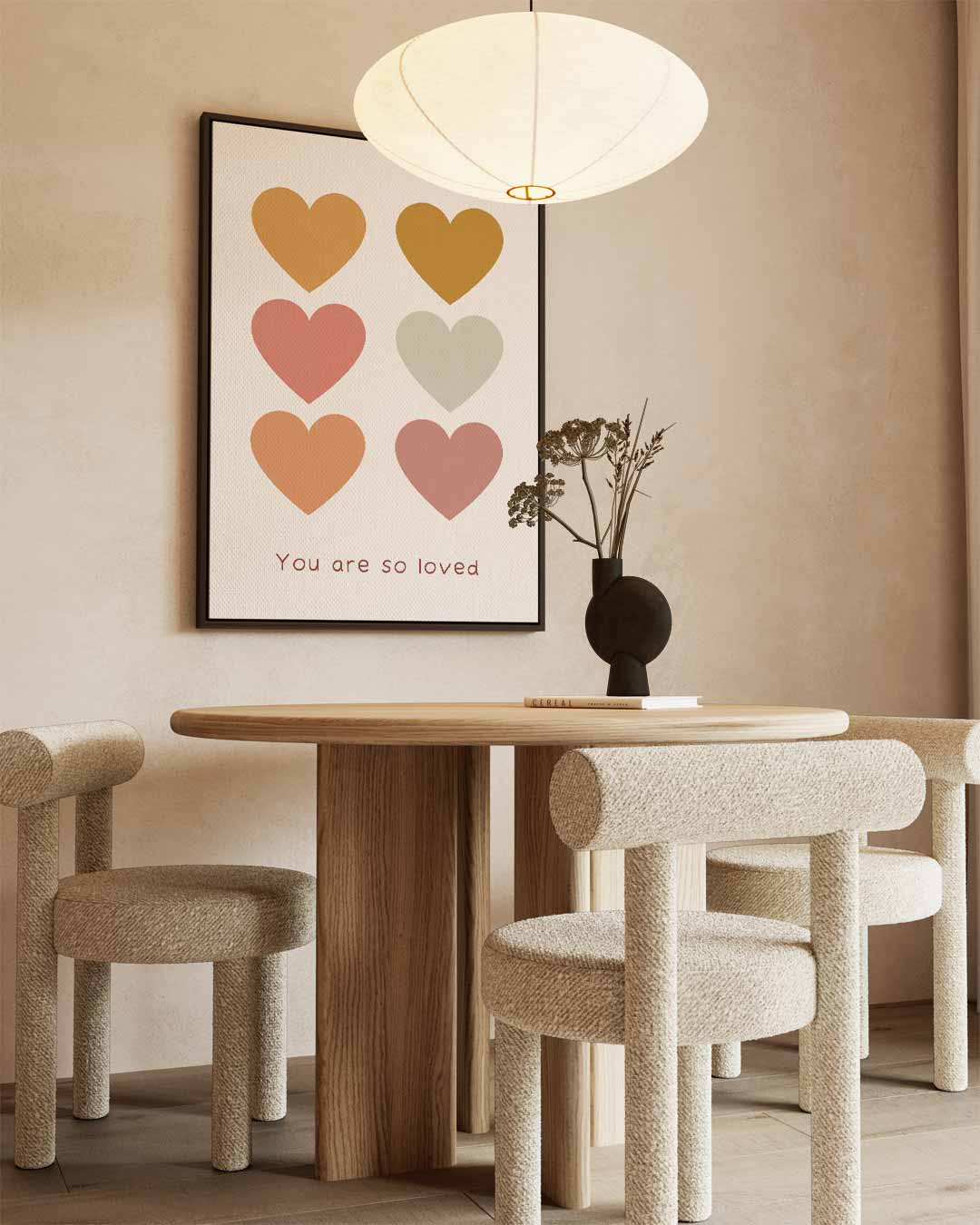 Hartverwarmende Kleuren Liefde Poster – staand kunstwerk voor modern interieur