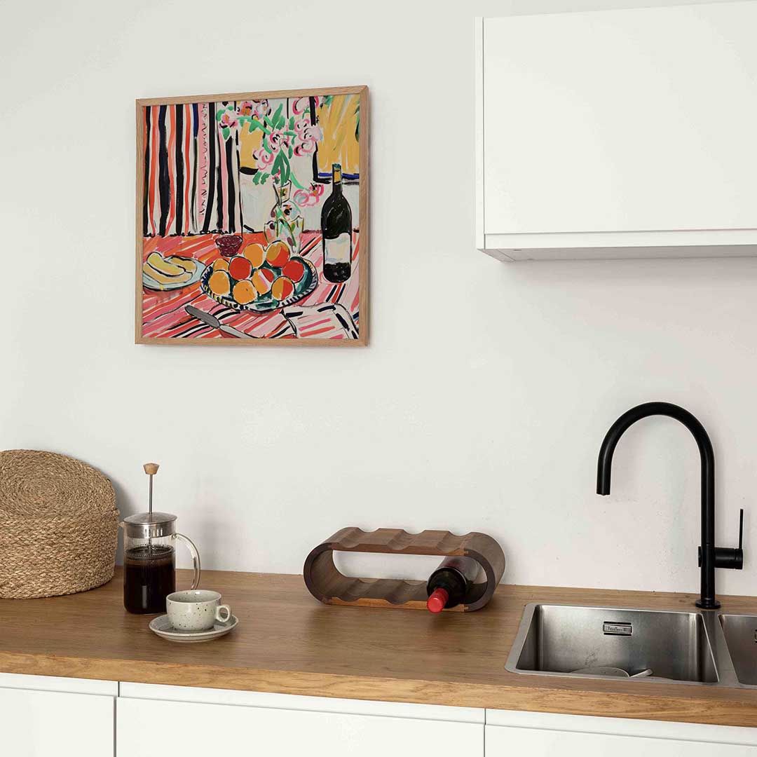Fruit en bloemen – keukenposter in vierkant formaat