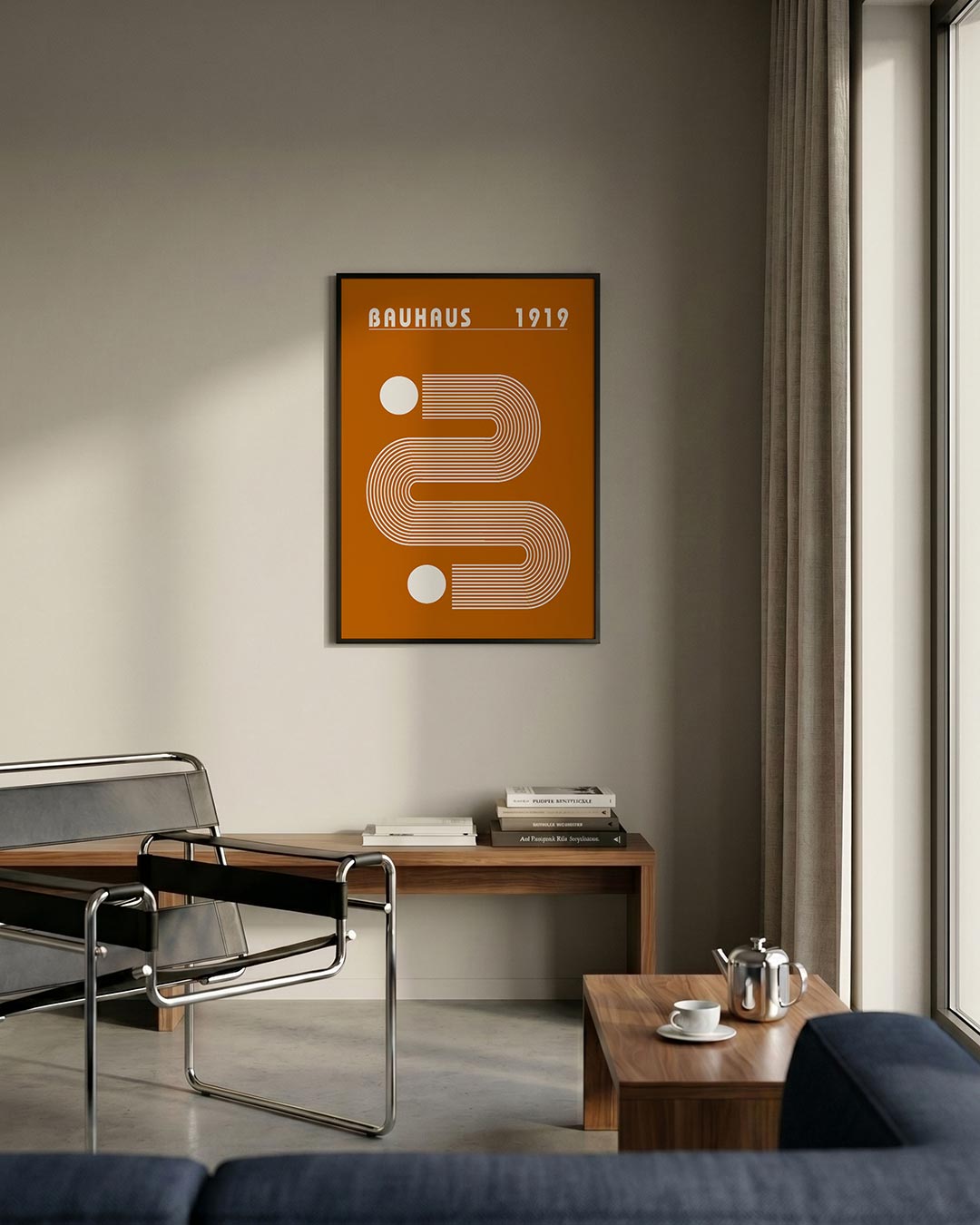 Lijnen en vlakkenspel – staande Bauhaus poster voor aan de muur