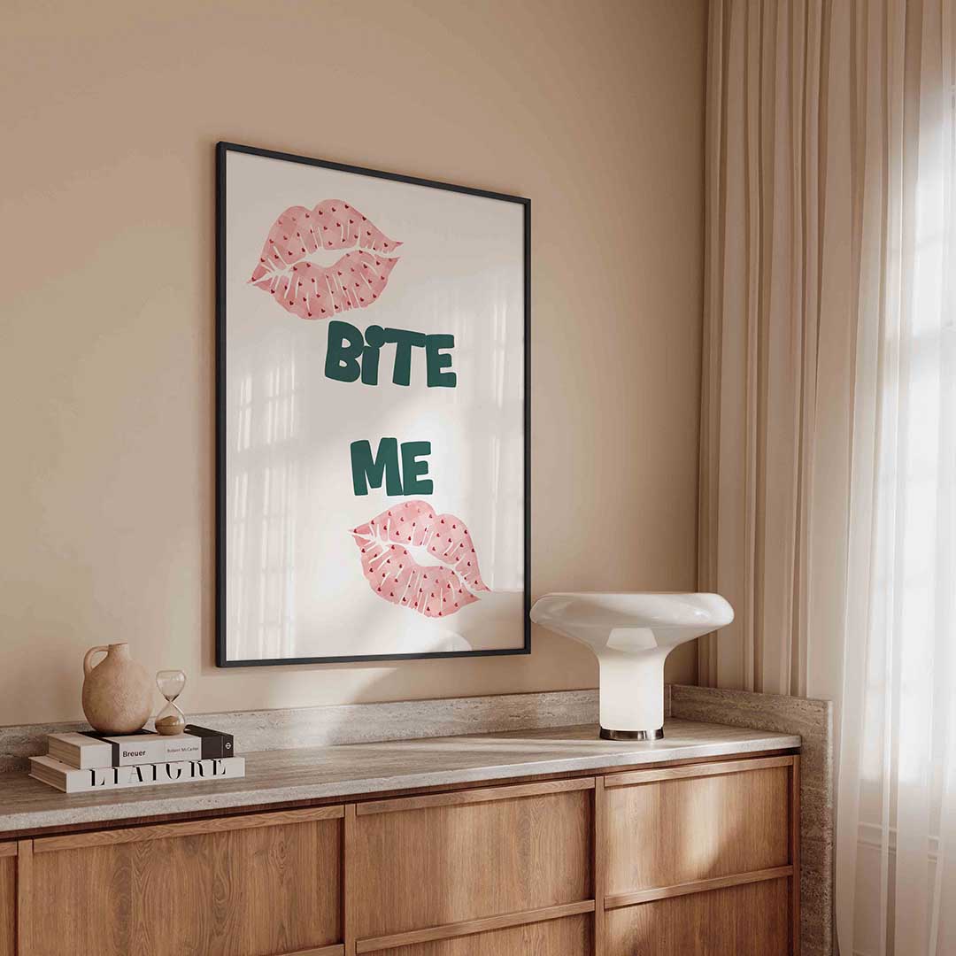 Lippen en tekst – kleurrijke Pop Art poster in staand formaat