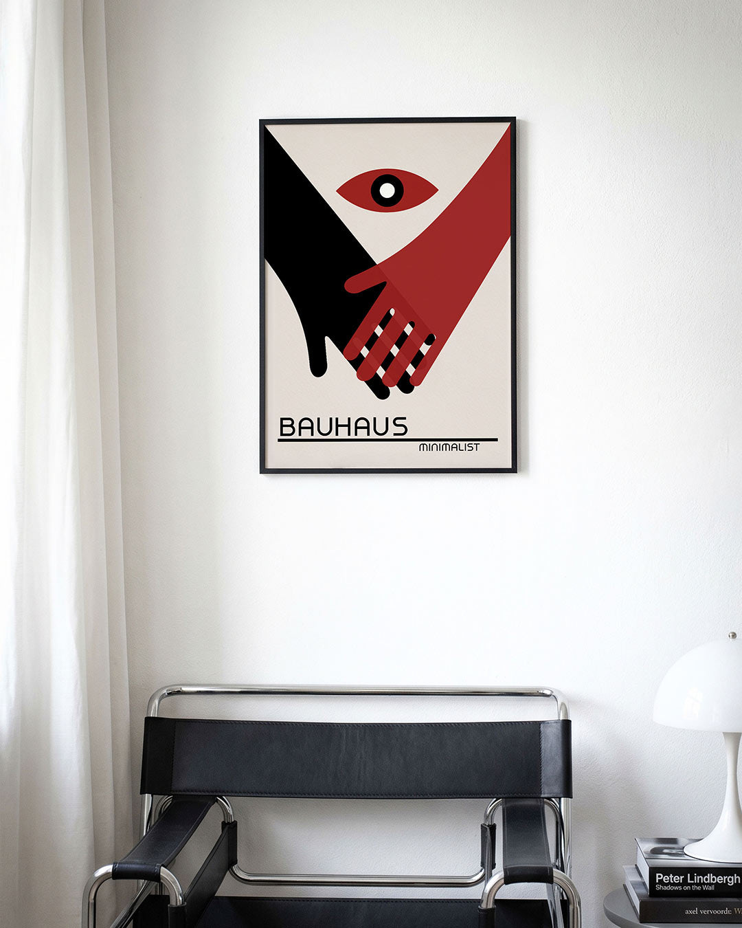 Handen en oog – moderne Bauhaus wandkunst als poster