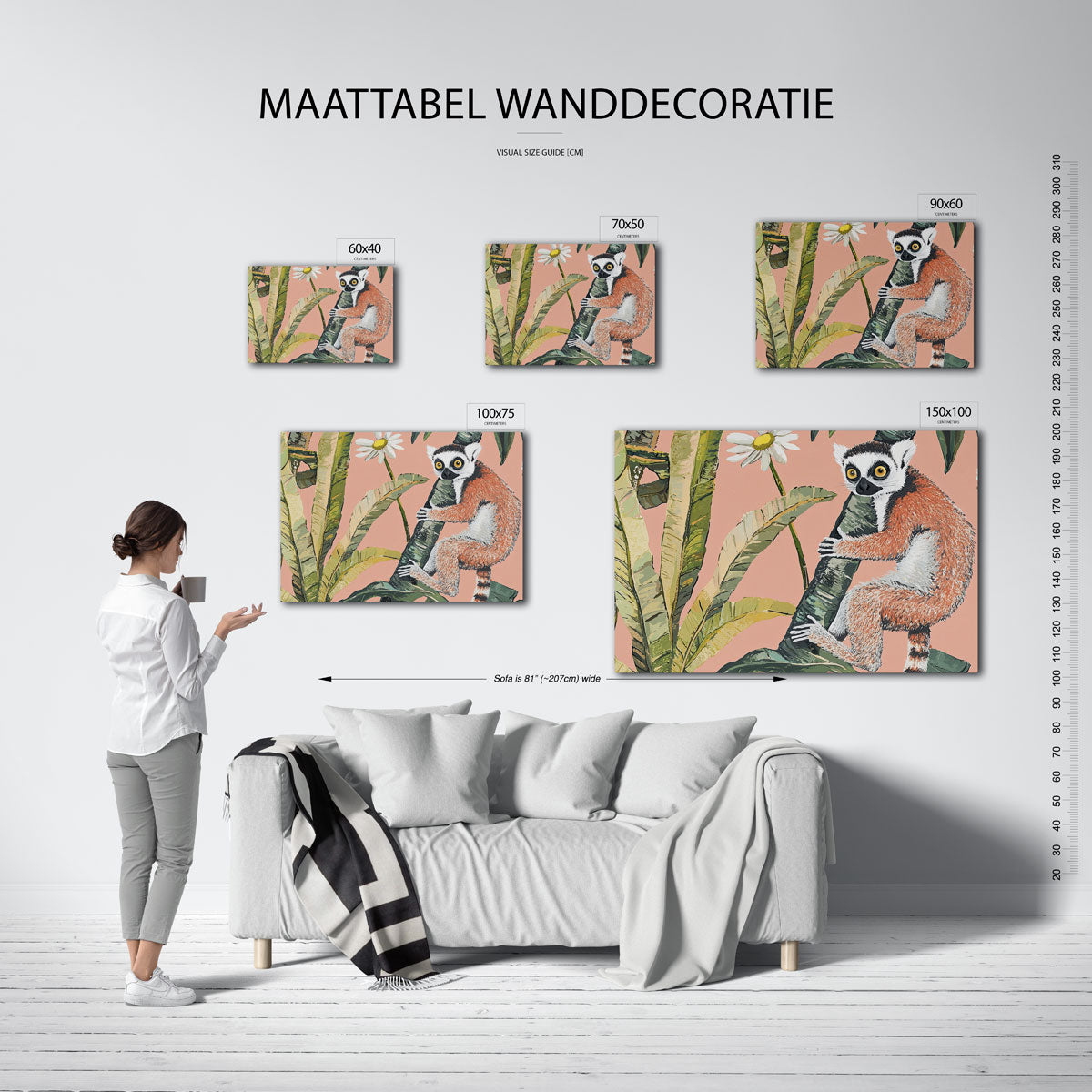 Dierlijke jungle illustratie – Illustratie – kunstwerk op canvas, dibond of plexiglas
