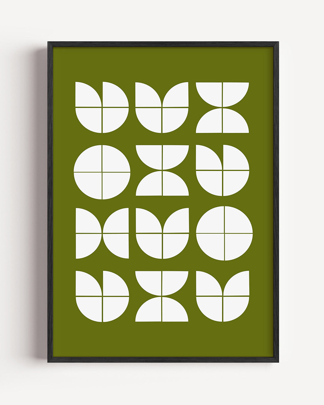 Vormritme en kleur – staande Bauhaus poster als wanddecoratie