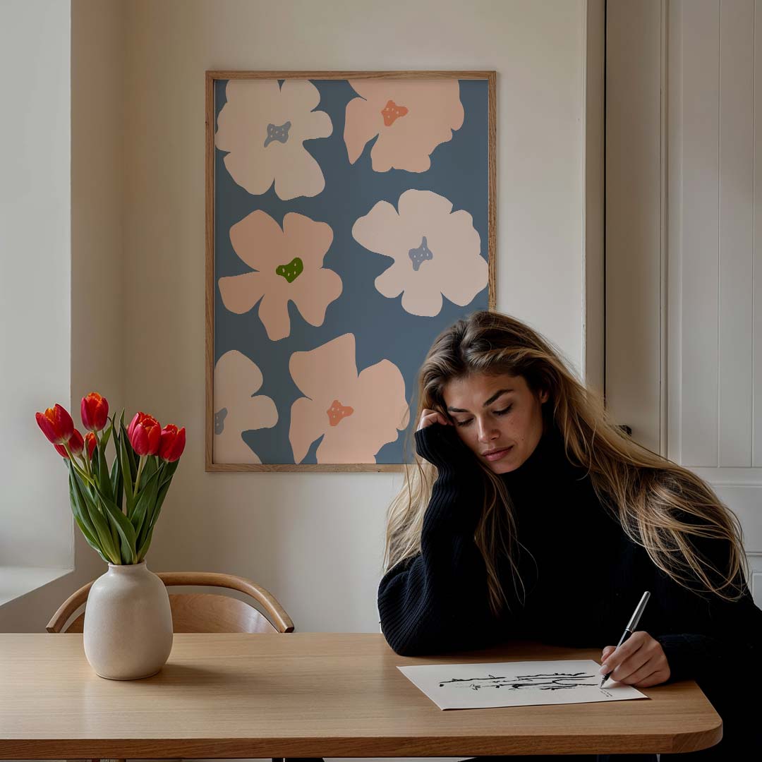 Vrolijke Bloemenpracht – bloemen poster in staand formaat