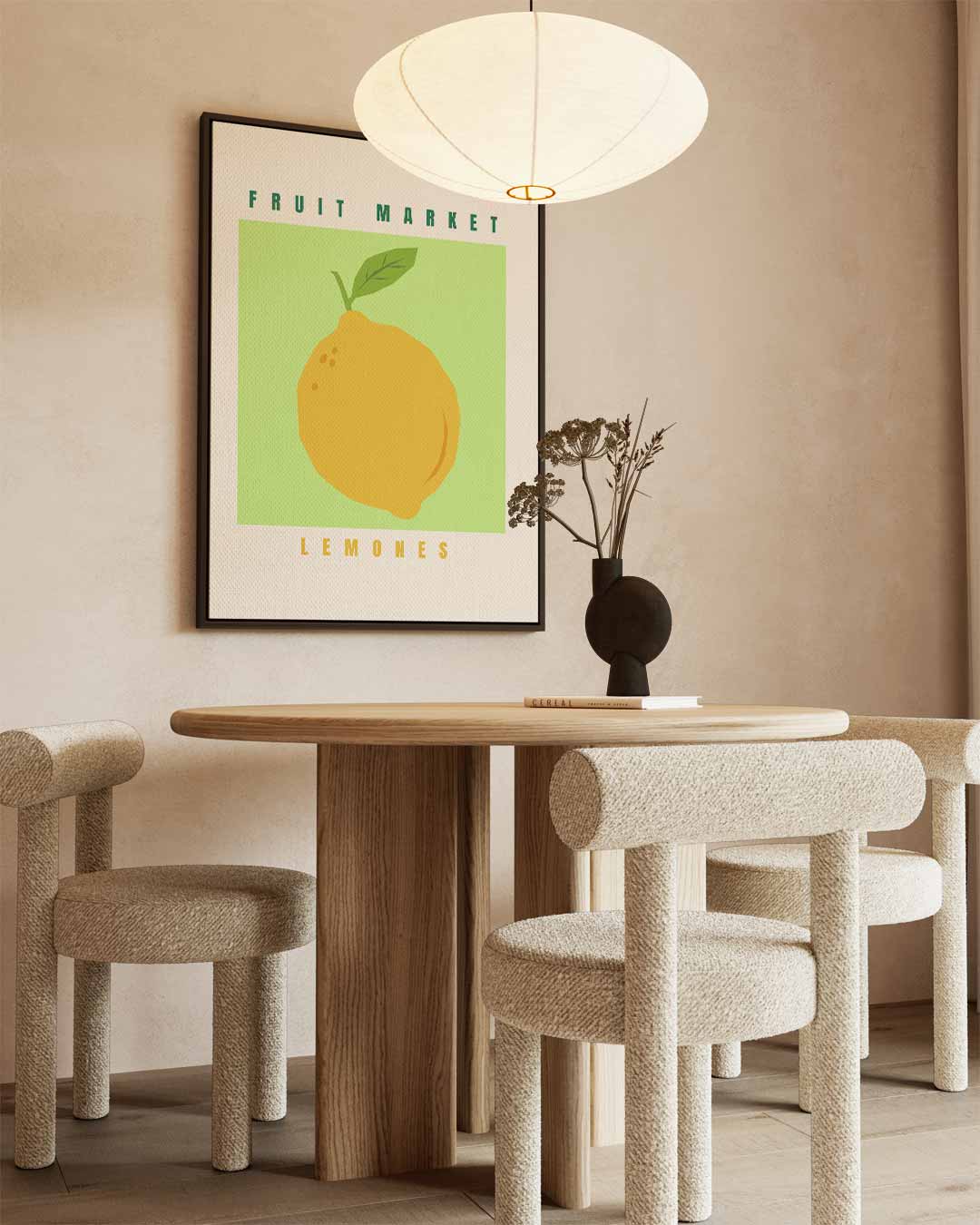 Fruit Market Lemons Poster – canvas wanddecoratie in portret formaat
