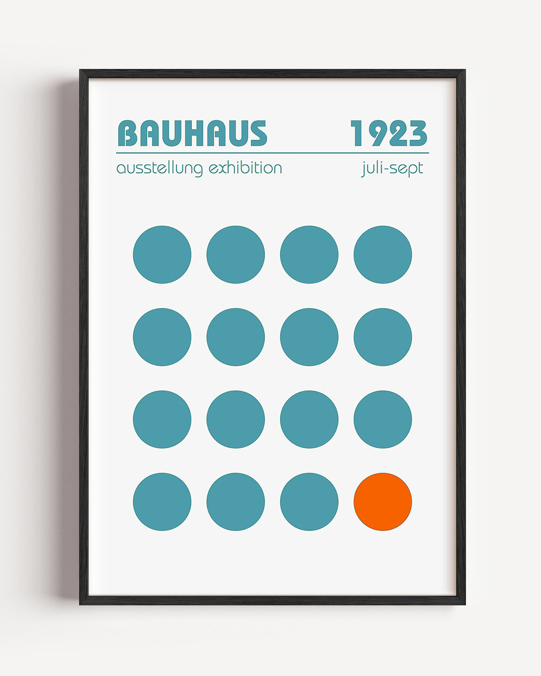 Cirkelpatroon en kleur – staande Bauhaus poster als wanddecoratie