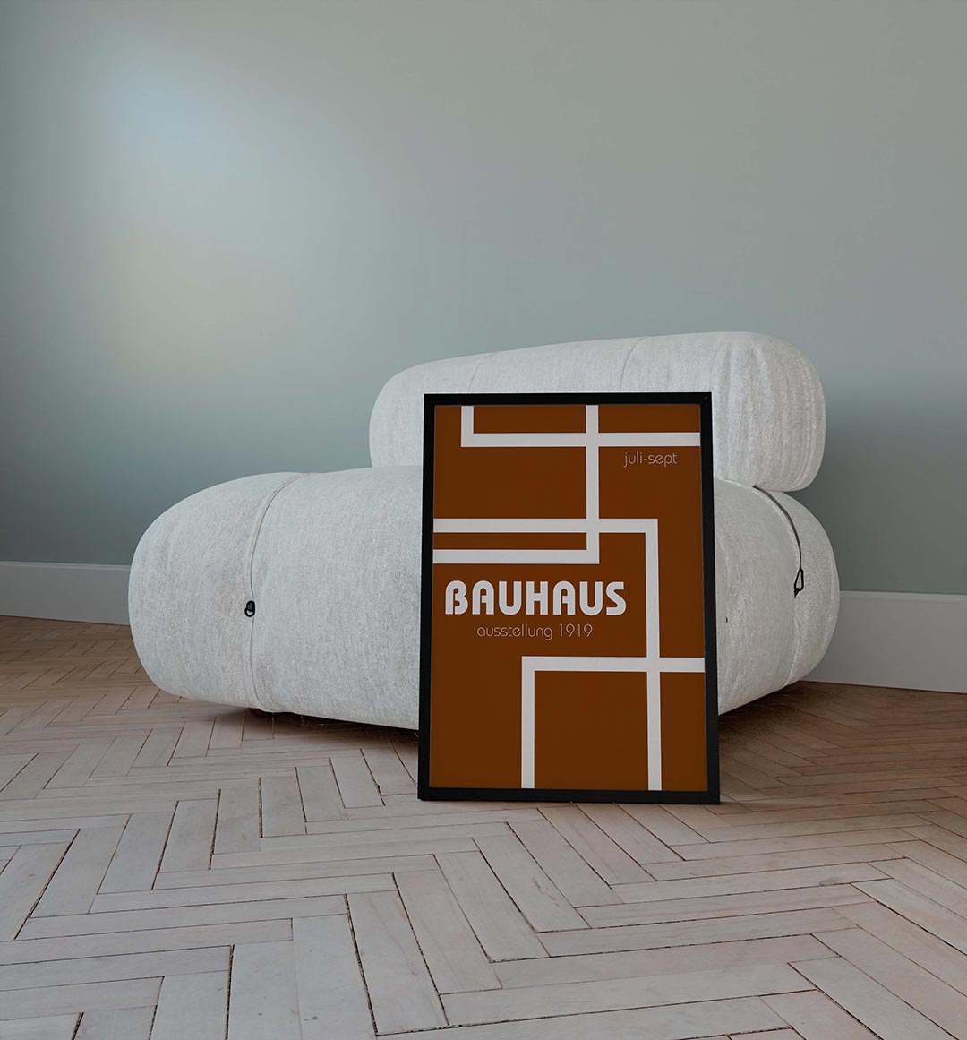Lijnen en vlakkenspel – geometrische poster in Bauhaus-stijl van WallArtistic