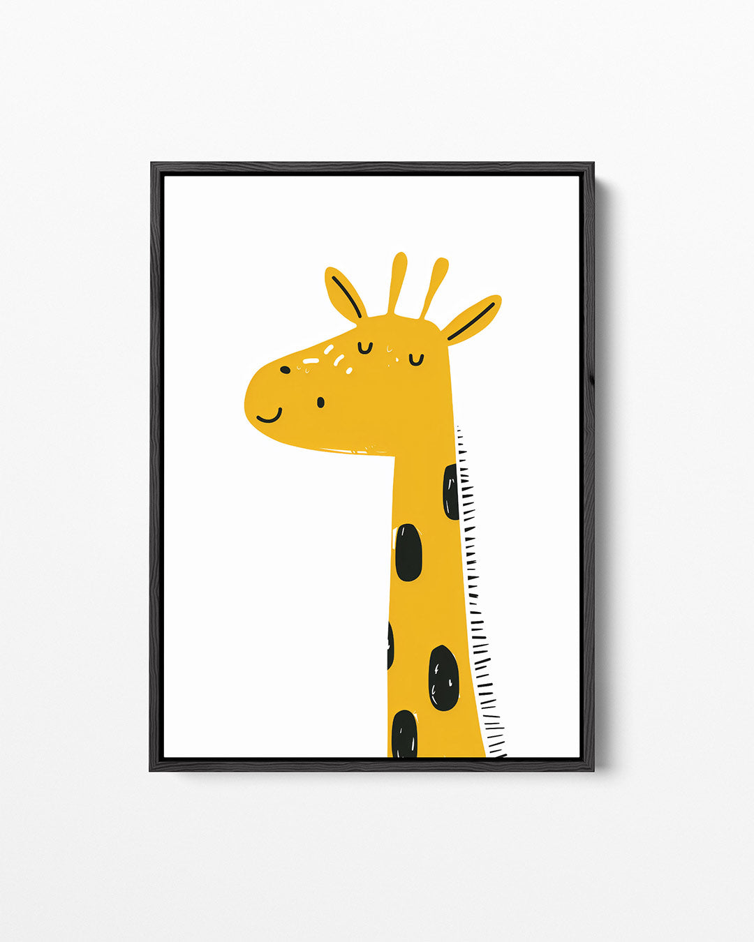 Vrolijke giraffe illustratie – staand wanddecoratie kunstwerk