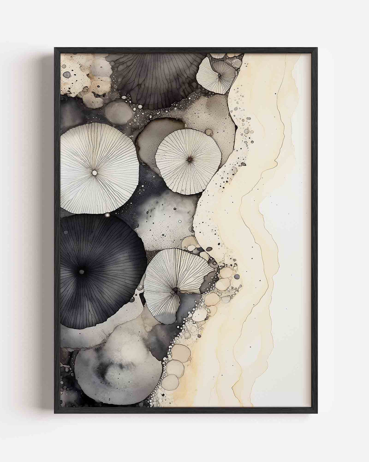 Abstracte cirkels en lijnen – zacht abstracte portret poster als wanddecoratie