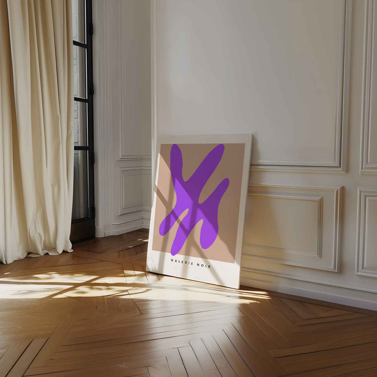 Vrolijke Paarse Abstractie – modern portret kunstwerk van WallArtistic