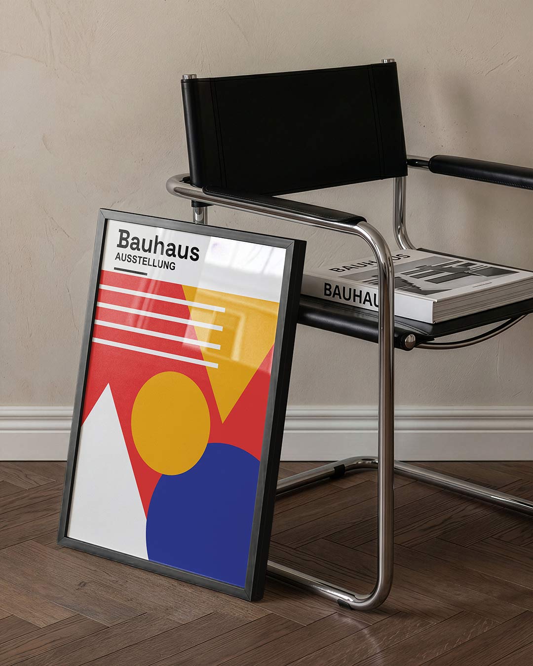 Vormen en vlakkenspel – staande Bauhaus poster voor aan de muur