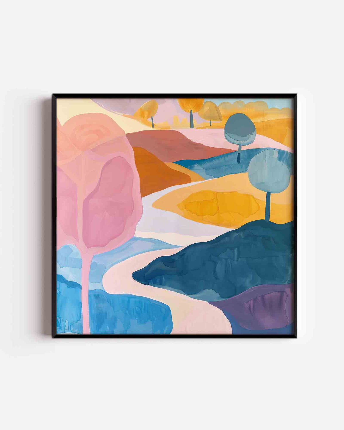 Landschap met kleurrijke bomen – design vierkante poster als wanddecoratie