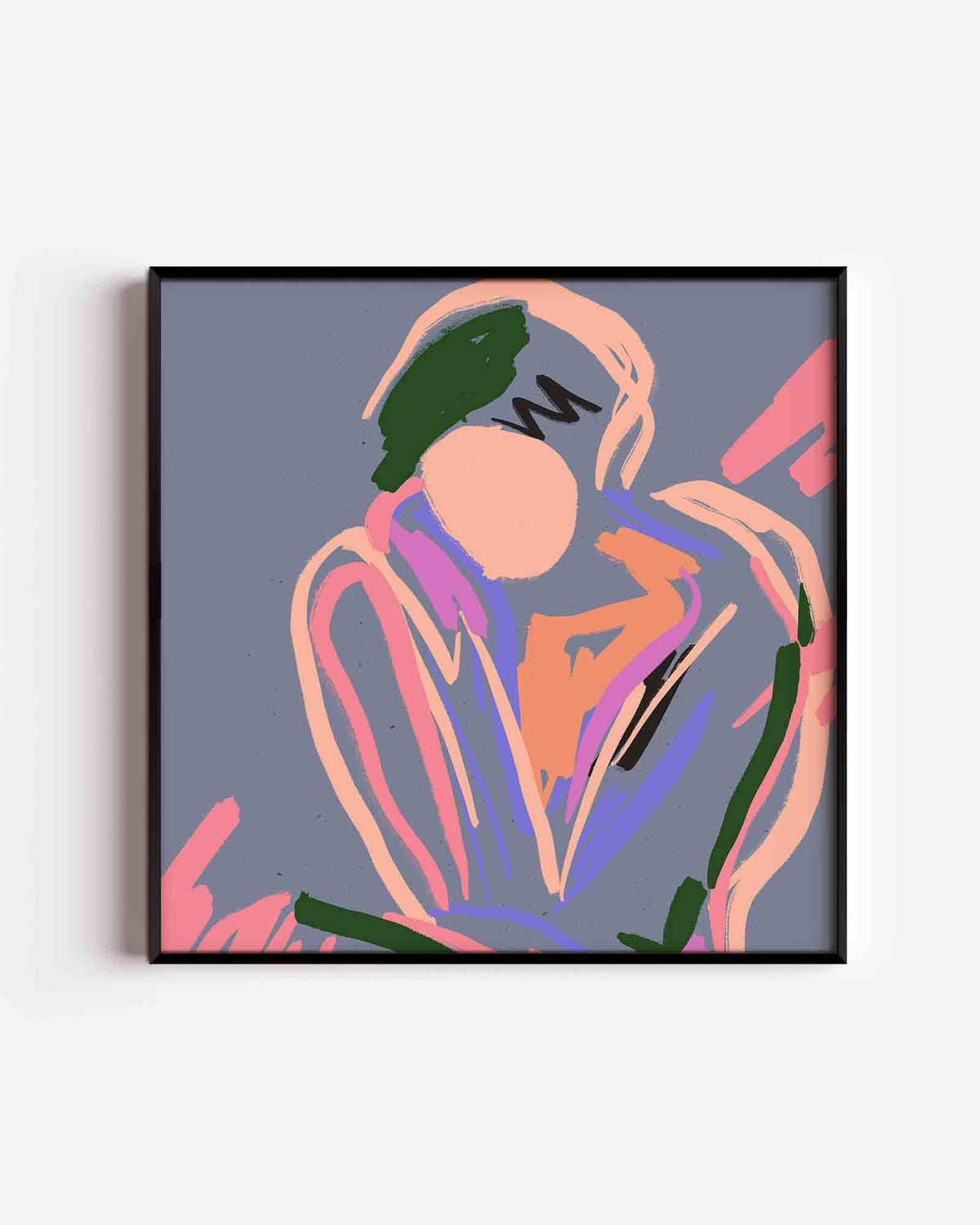 Abstracte vormen – vrouwelijk portret als vierkante poster