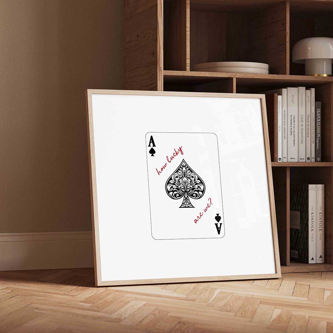 Schoppen aas – vierkante Pop Art wanddecoratie van WallArtistic