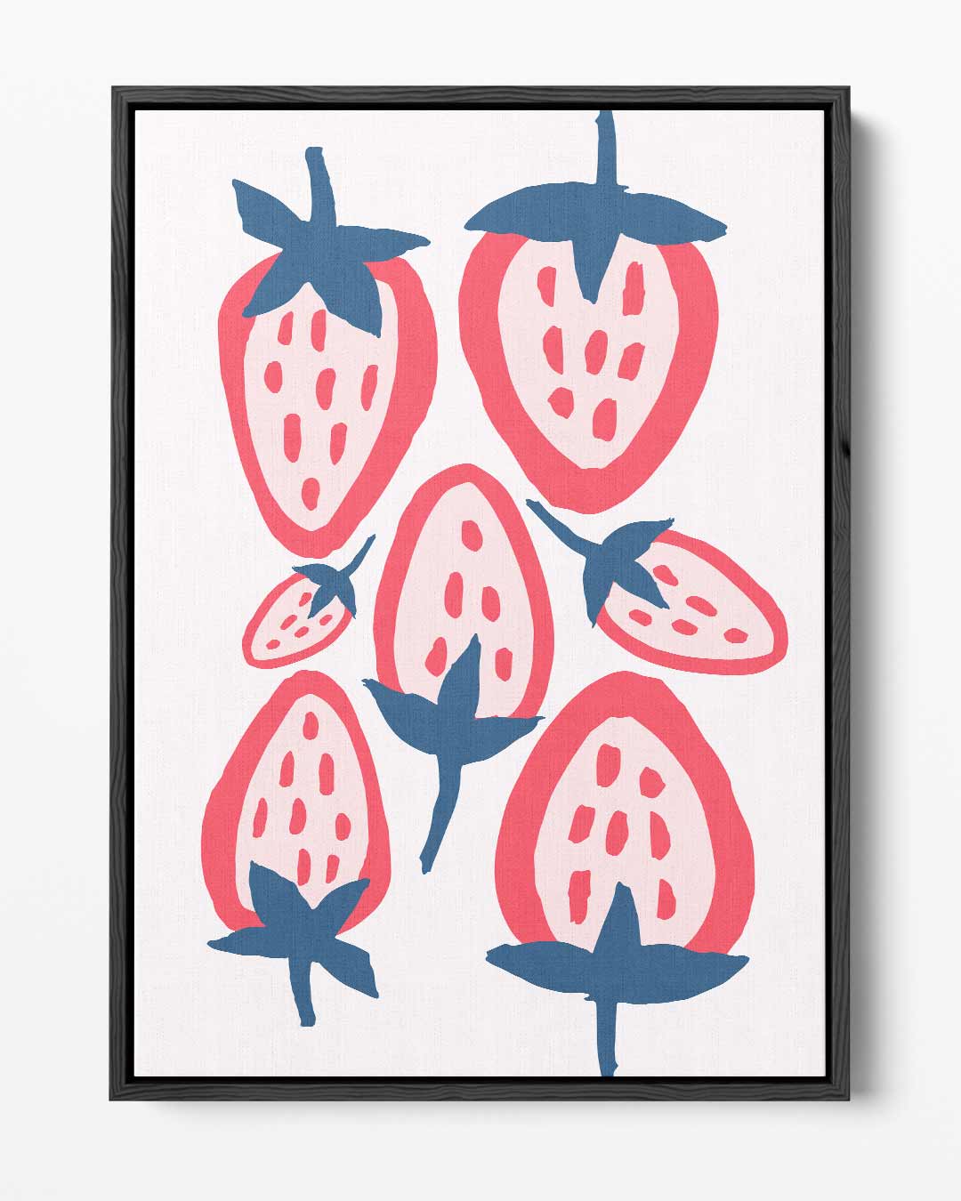 Mooie Aardbeien Patroon – portret kunstwerk als wanddecoratie