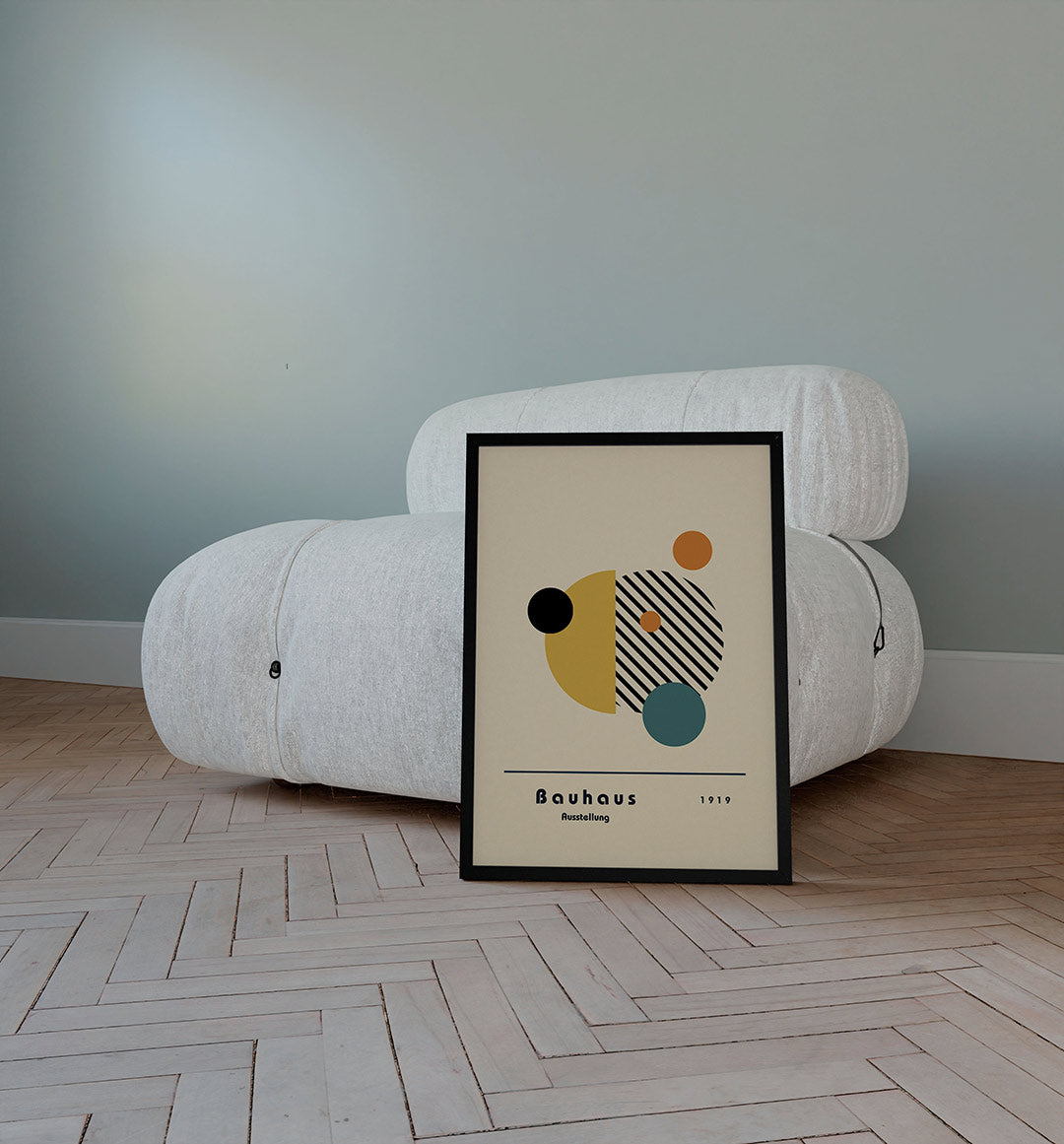 Vormen en vlakkenspel – staande Bauhaus poster voor aan de muur