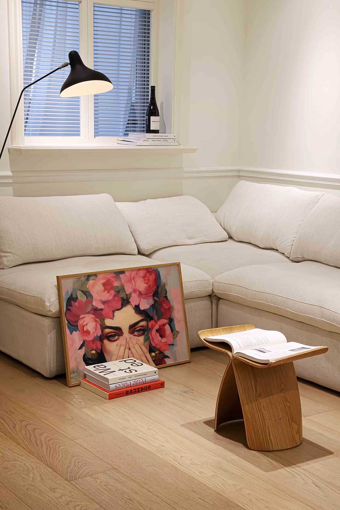 Bloemen en gezicht – vrouwelijke portretkunst als landscape poster