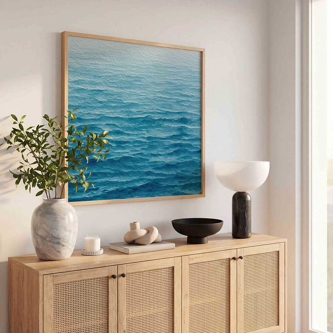 Golvende zee – vierkante jungle wanddecoratie van WallArtistic