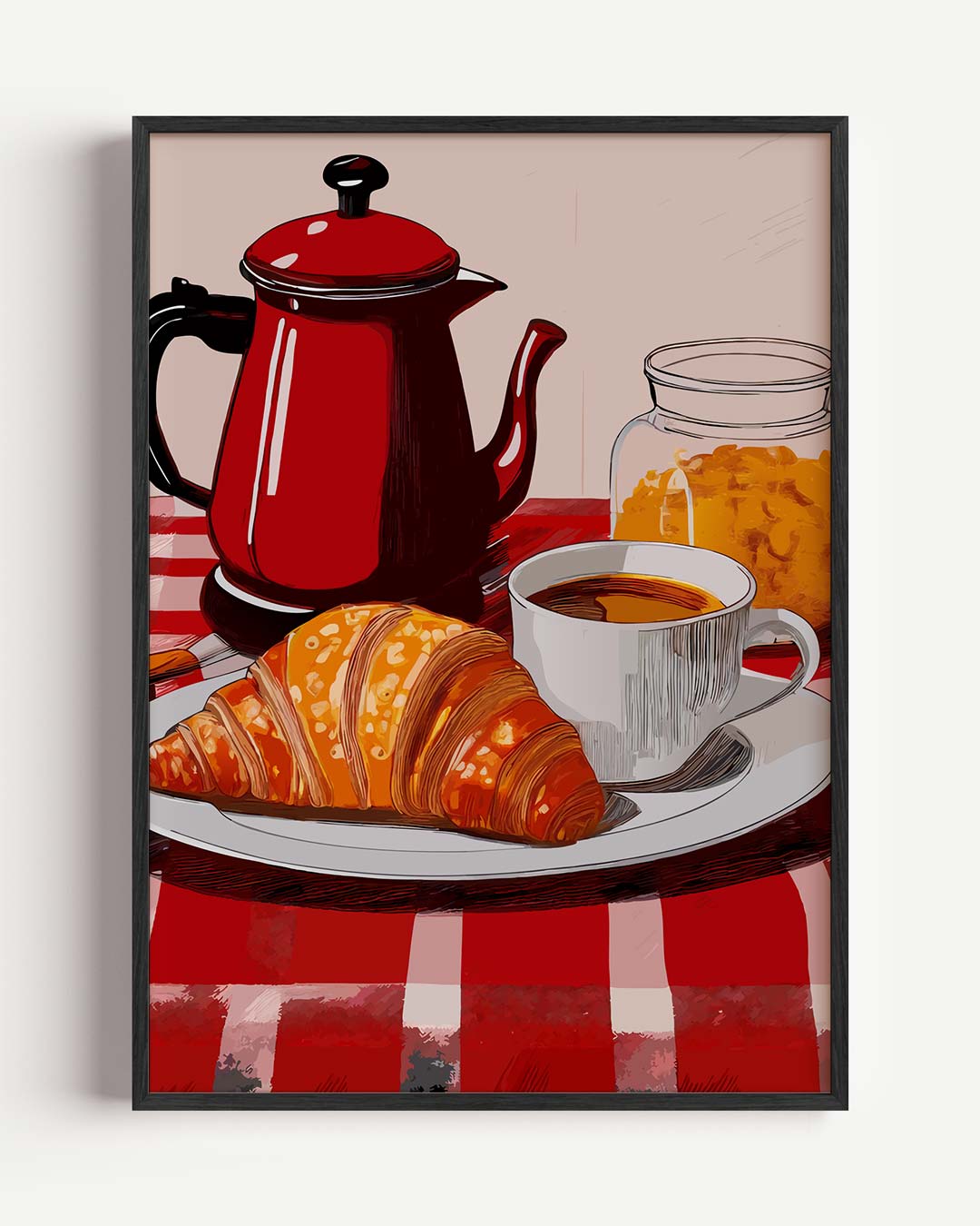 Franse Ontbijt Sfeerposter – keuken portret poster als wanddecoratie