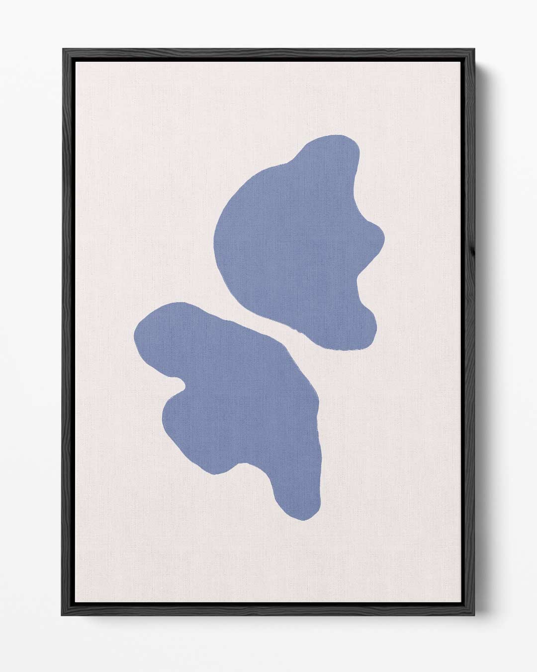 Blauwe Abstracte Vormen – portret kunstwerk als wanddecoratie