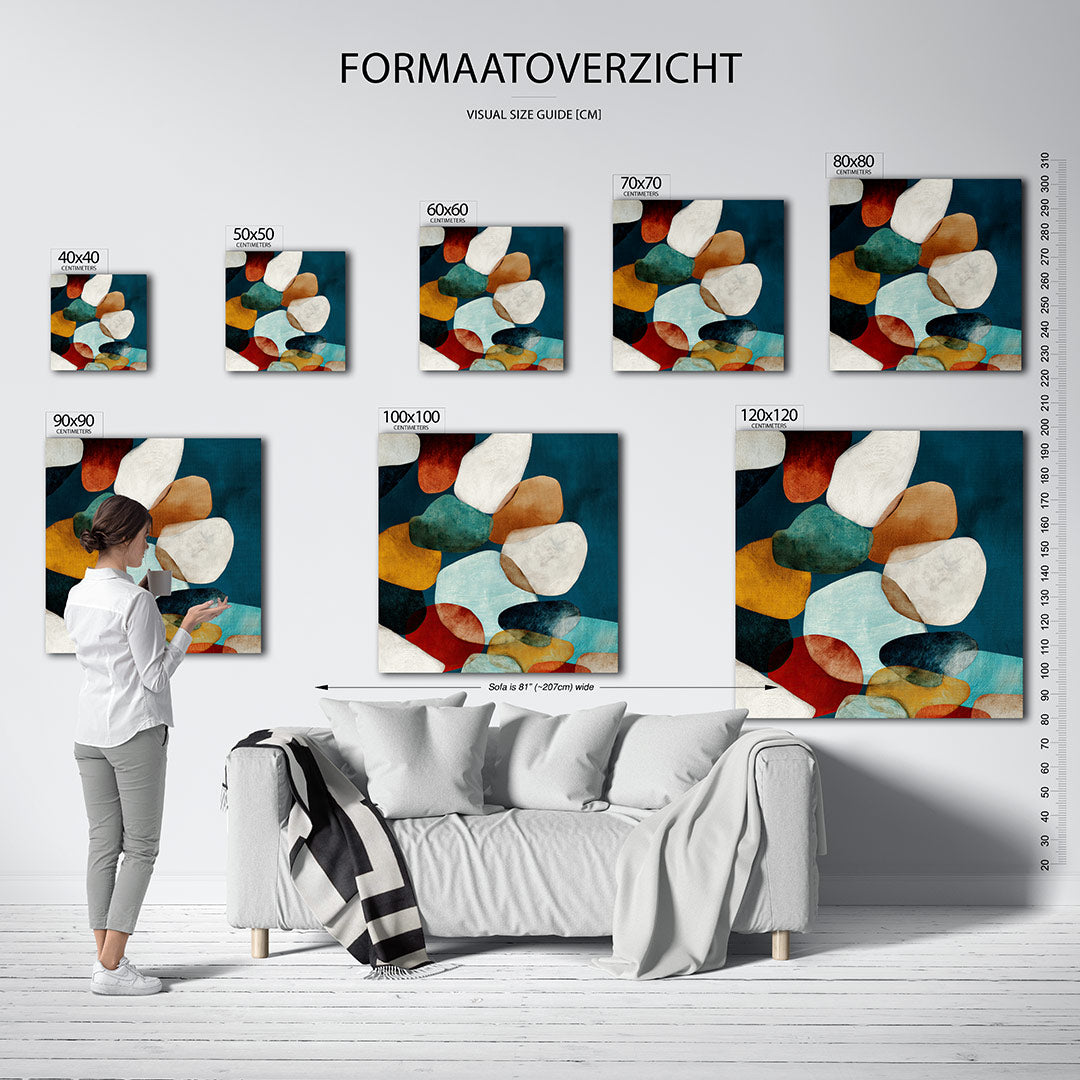 Organische vormen compositie kunstwerk – materiaalweergave – dit werk toont een verzameling overlappende, organische vormen