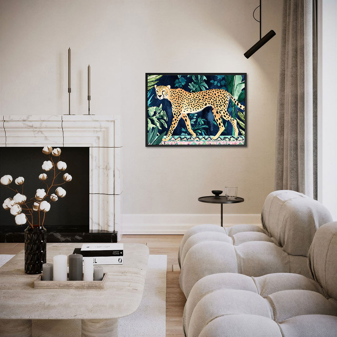 Luipaard in jungle – liggende wanddecoratie