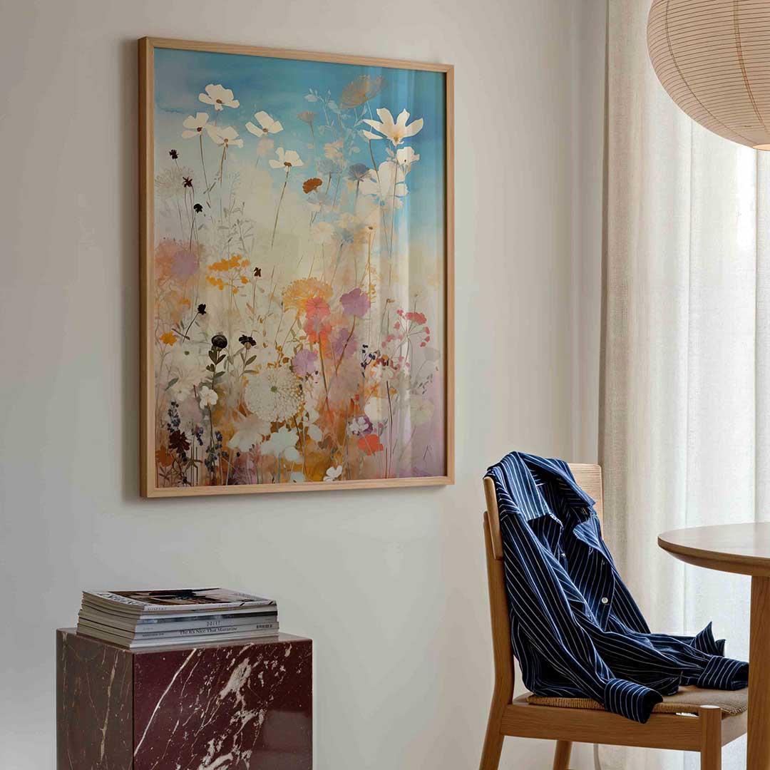 Bloemen in zachte tinten – bloemen poster in staand formaat
