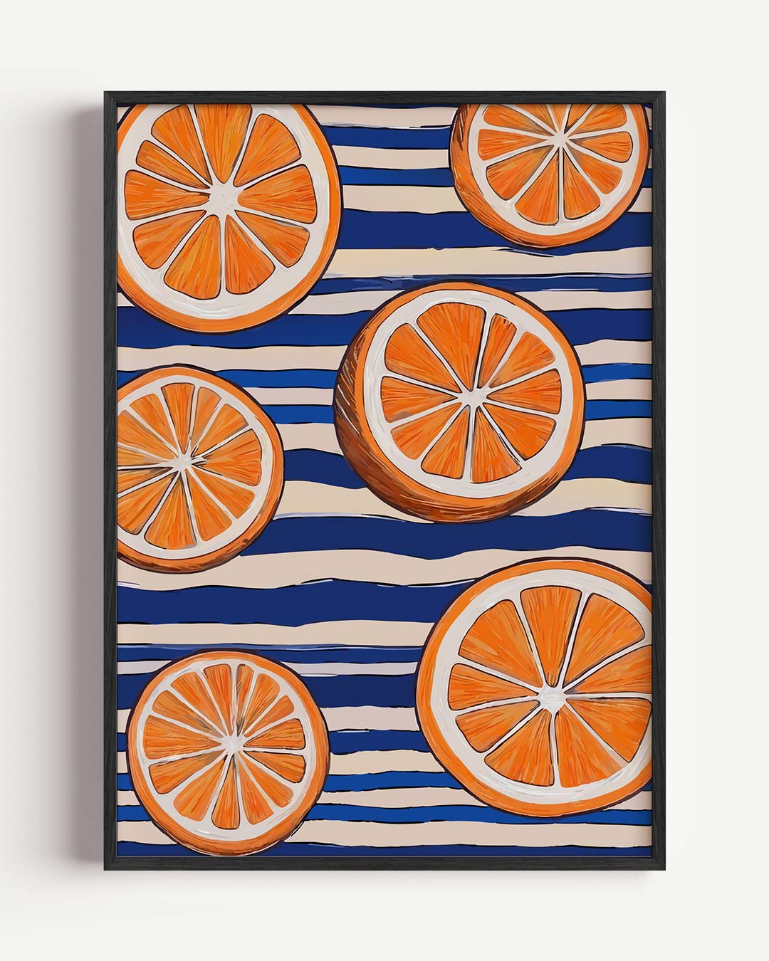 Zomerse Sinaasappelstrepen – keuken portret poster als wanddecoratie