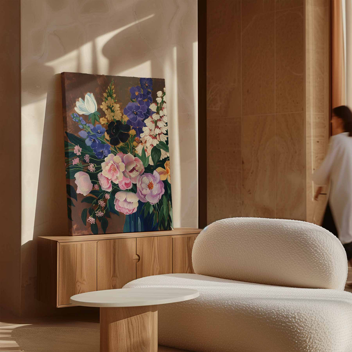 Kleurrijke Bloemenpracht – staand kunstwerk voor modern interieur