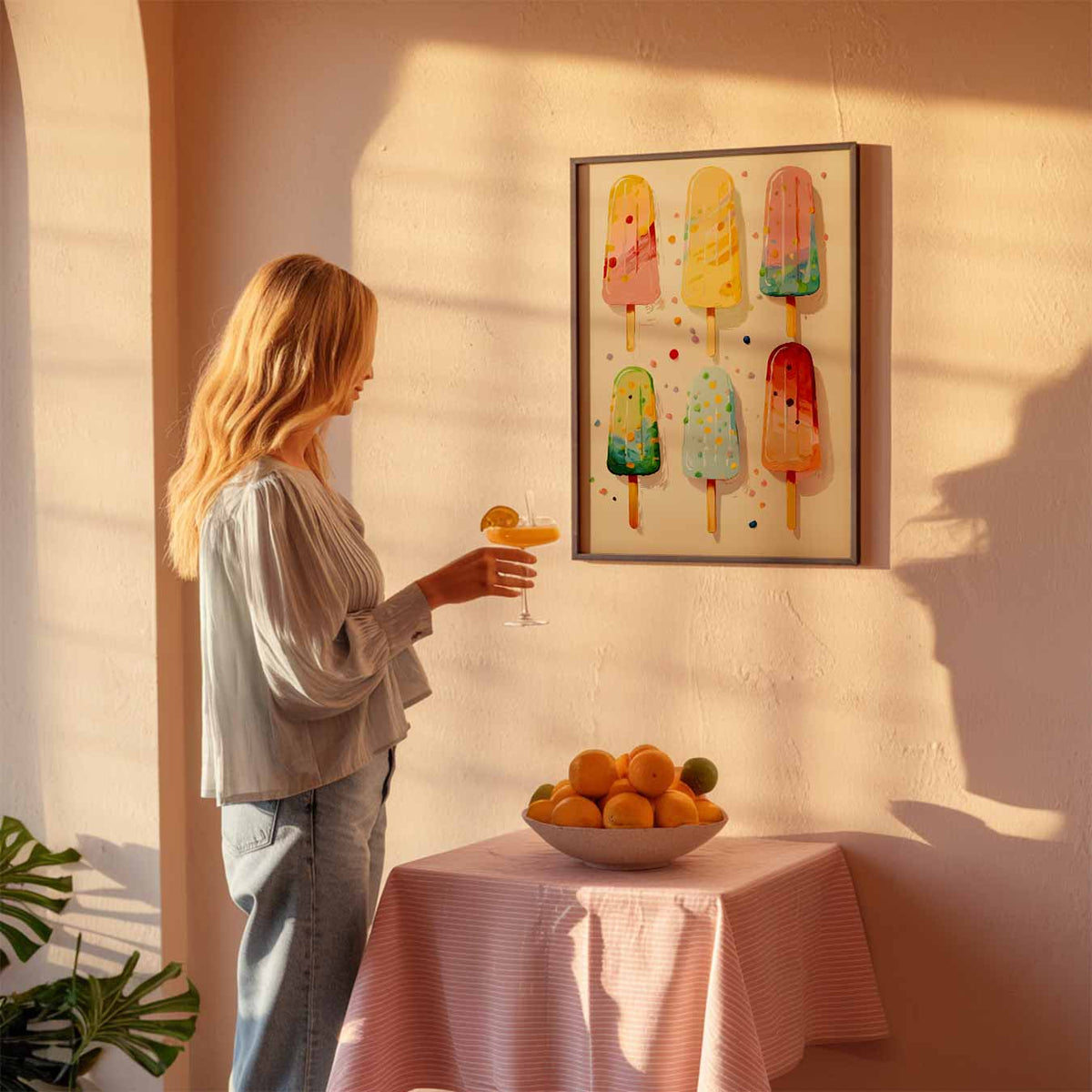 Zomerse IJsjes – keuken poster als sfeervolle staande wanddecoratie