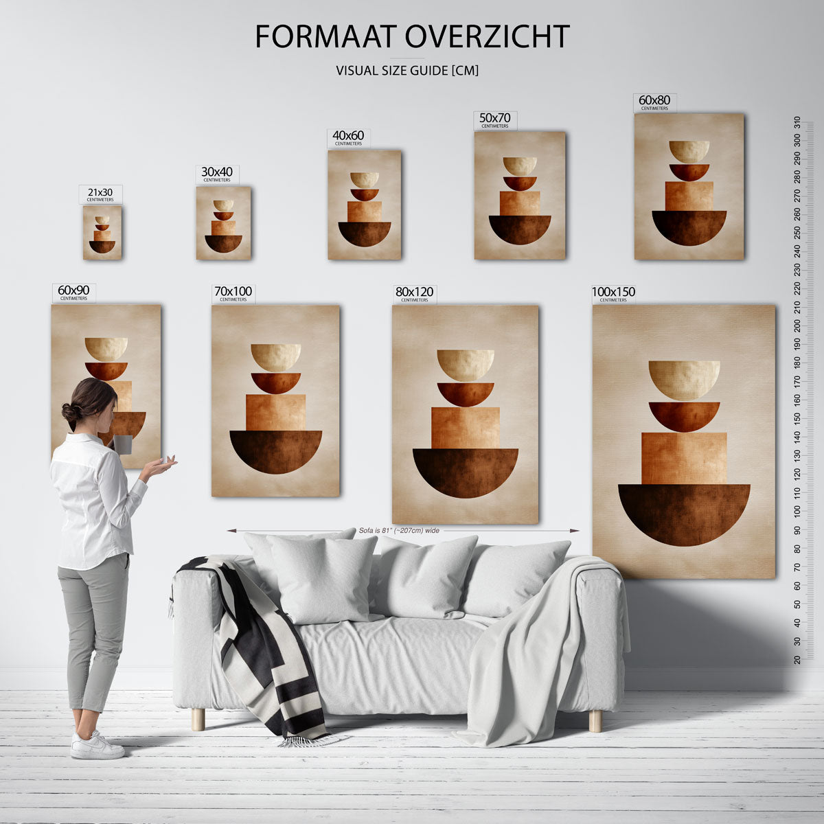 Geometrische vormen – staande muurposter met abstracte vormen