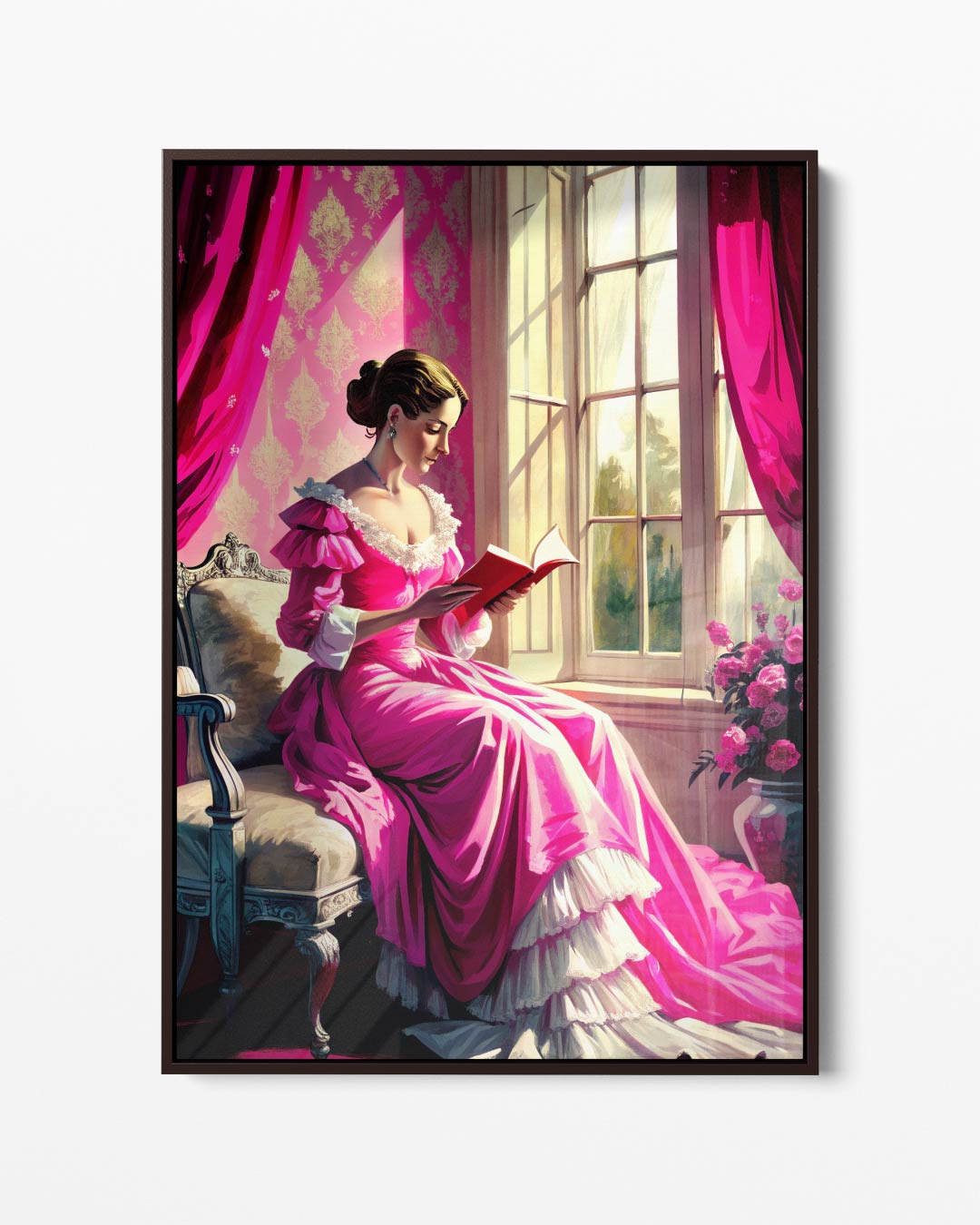 Leesplezier bij het Raam – portret kunstwerk als wanddecoratie