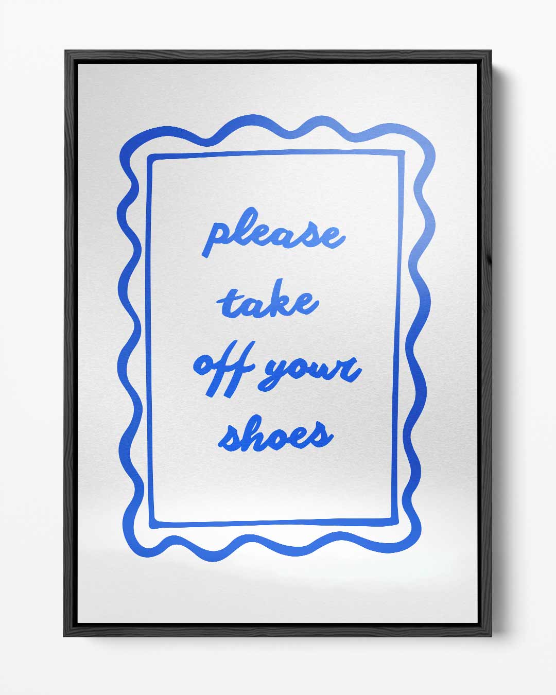 Welkomstbordje "Please Take Off Your Shoes – portret kunstwerk als wanddecoratie