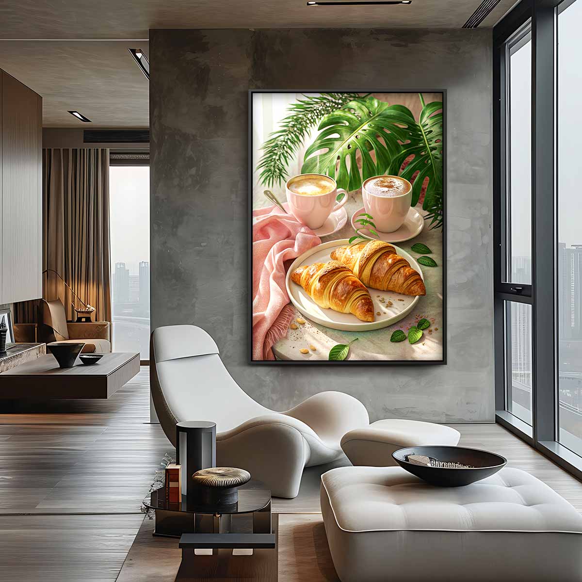 Ontbijt in het Groen – canvas wanddecoratie in portret formaat