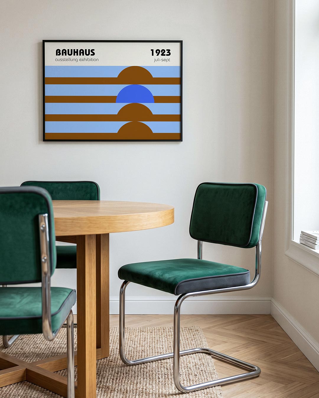 Vorm en balans – liggende Bauhaus poster voor aan de muur