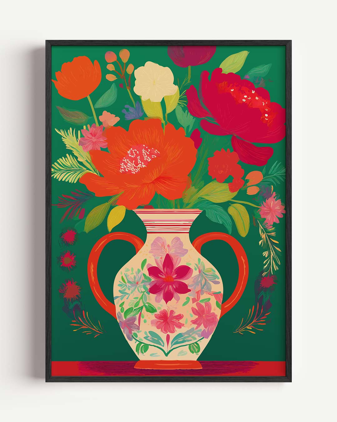 Bloemenpracht in Vaas – bloemen portret poster als wanddecoratie