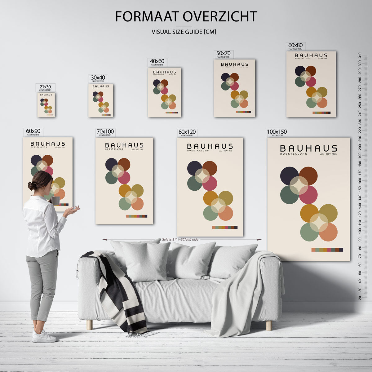 Vormen en vlaken – geometrische poster in Bauhaus-stijl van WallArtistic